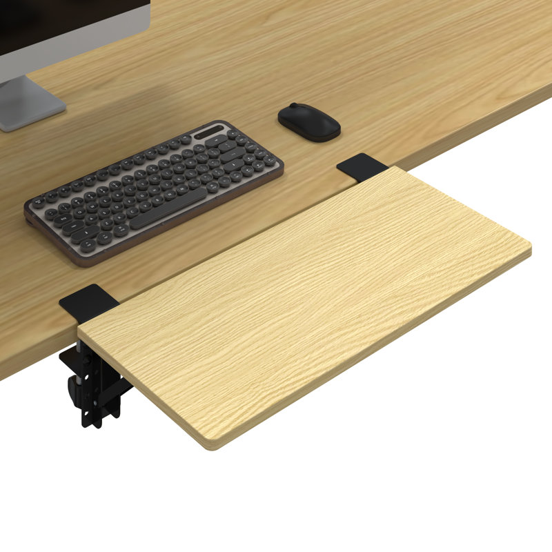 Adreian 1.3cm H x 51cm W Desk Keyboard Tray, Light Wood