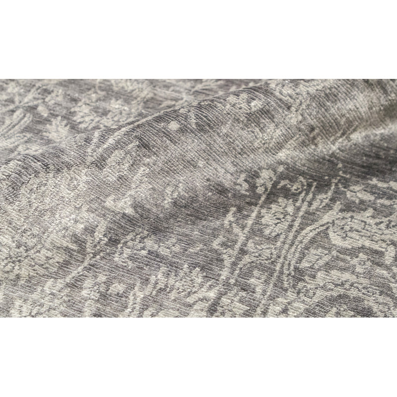 Damask Area Rug in Dark Gray