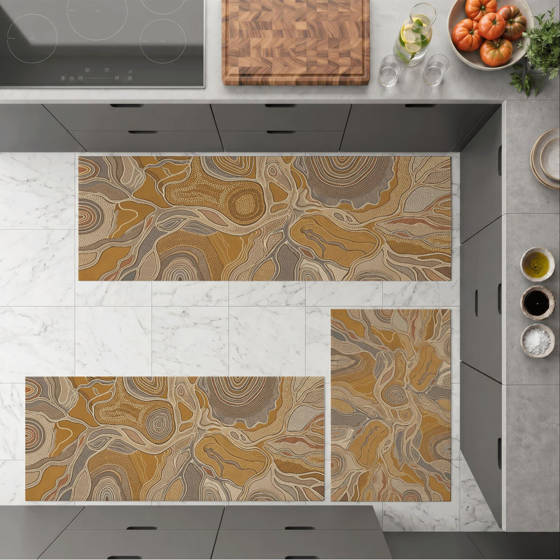 Wave Pattern Non-Slip Washable Kitchen Mats