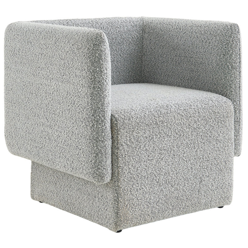 Alysun 31" W Boucle Fabric Armchair, Gray Boucle Fabric