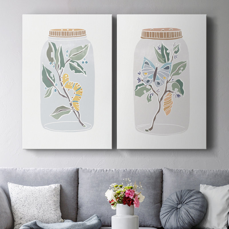 Nature Jar I - Toile tendue avec châssis de qualité supérieure - Prêt à accrocher