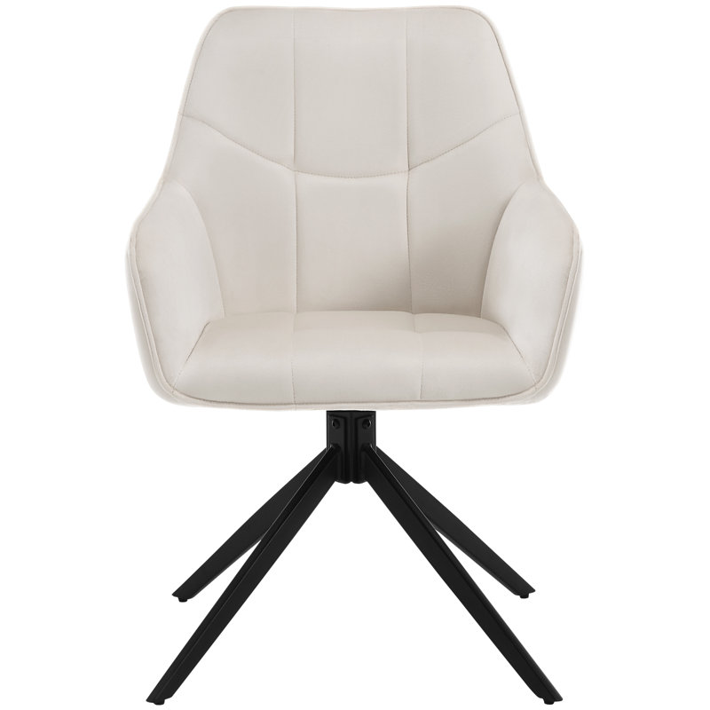 Zaytoune 47 cm H Velvet Armchair, 1, Cream velvet
