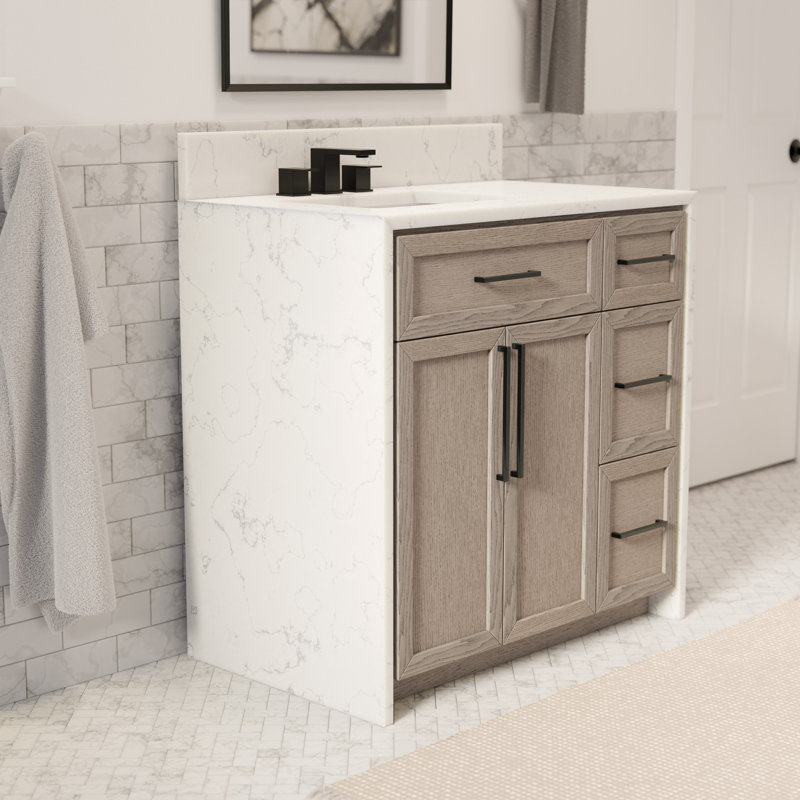 Ensemble de meuble-lavabo simple 36 po Akalya, Gris
