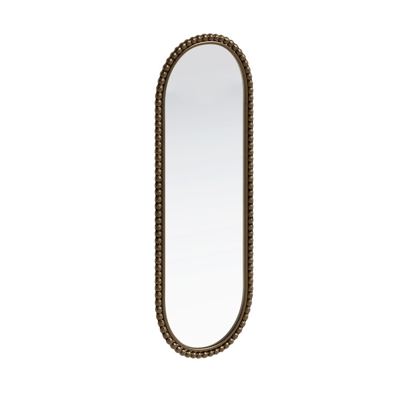 Miroir ovale antique en fer de style antique, or, Bronze