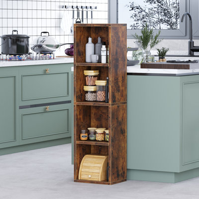 4-Tier Bookshelf Storage Shelves, Open Shelf Bookcase, Floor Standing Unit Bookcase Storage Organizer