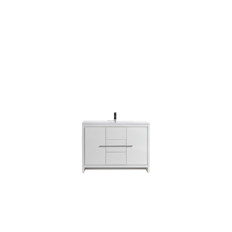 Melillo 47'' Single Bathroom Vanity Base Only, High Gloss White