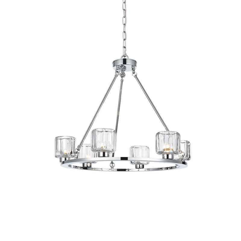 Lustre 26 pouces Enrique, Chrome chrome