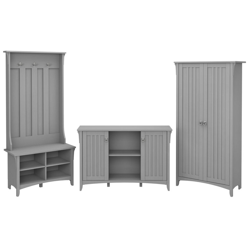 Pernell Hall Tree 46'' Wide with Bench and Shoe Storage, Gray