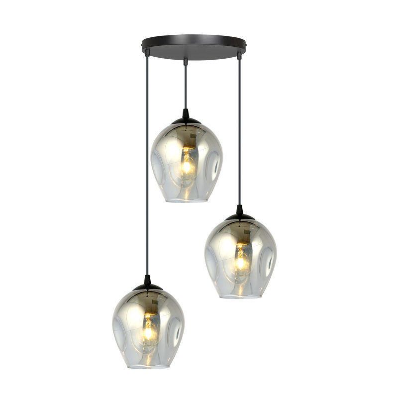 Cadi-Grace 3 - Light Black Cluster Pendant, Graphite