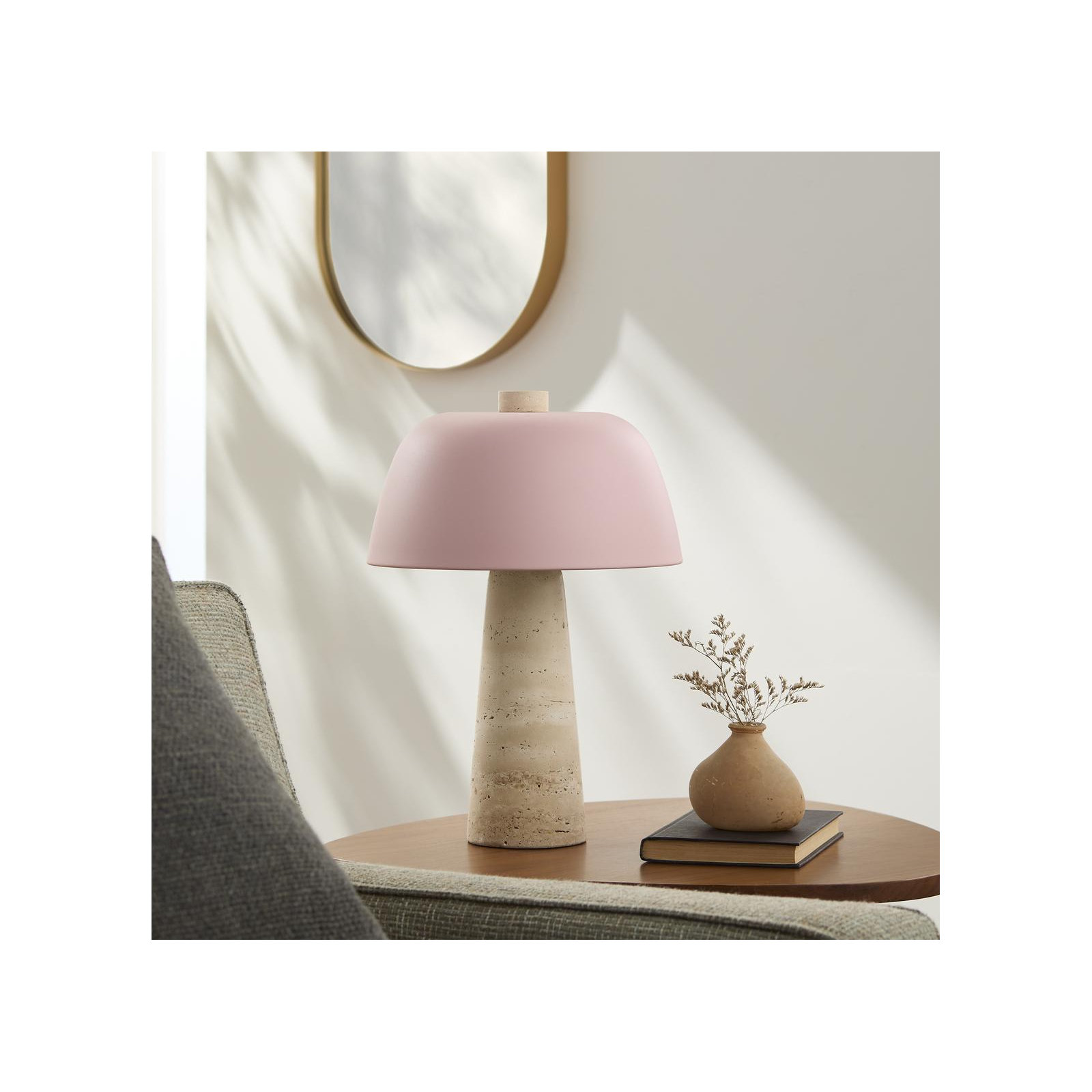 Maia Accent Table Lamp, 16.1" H x 11.4" W x 11.4" D, Pink