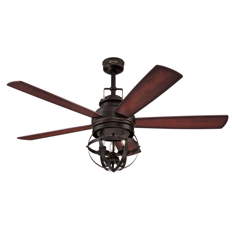 Genna 52'' Ceiling Fan with Light Kit, Oil Rubbed Bronze
