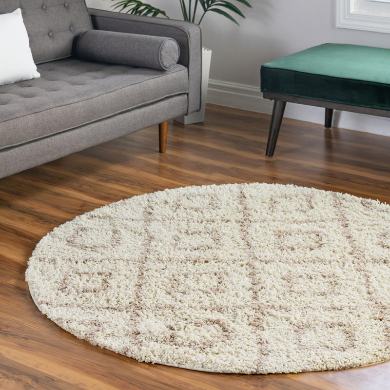 Geometric Indoor Rug, Round 5'3"