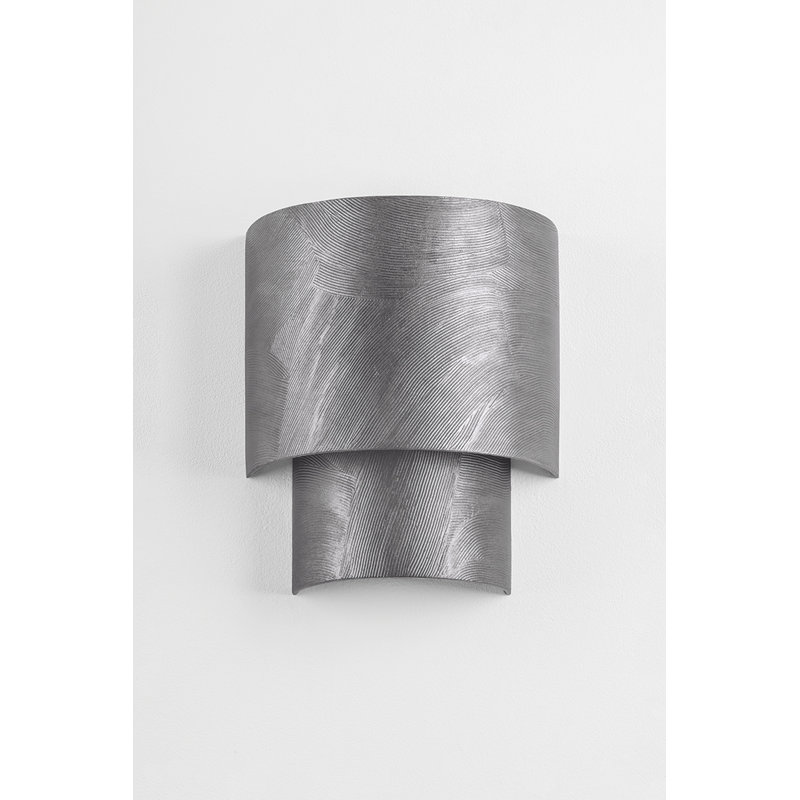 Moray Wall Sconce in Black Leaf, Silver