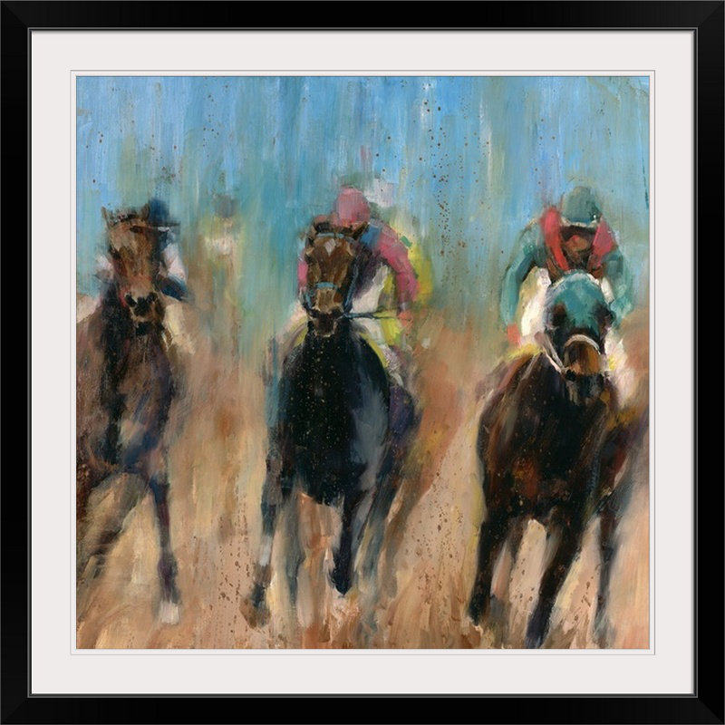 « run » valtcho tonov, reproduction d’art, H 20" x l 20" x P 1", Cadre noir