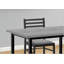 Ensemble de salle à manger, ensemble de 5 pièces, 40 po rectangulaire, cuisine, petit, métal noir, stratifié gris, tissu gris, contemporain, moderne-760156054-760156040