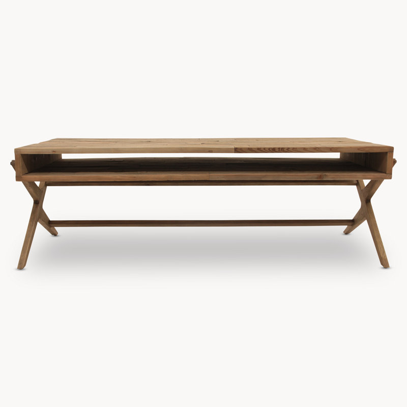 Gia Solid Wood Cross Legs Coffee Table