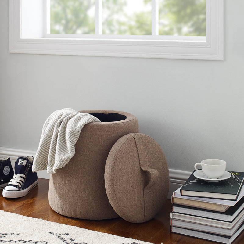 Adylee Upholstered Ottoman, Gray Polyester