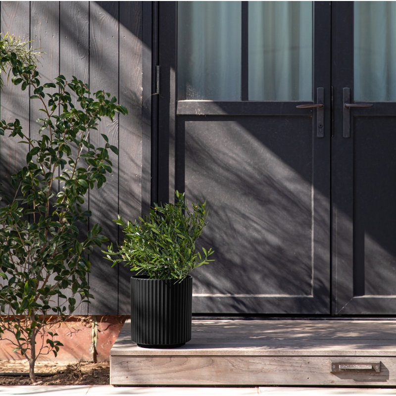 Pot à fleurs rond Demi Series, Noir, 1, H 11,5 po x l 10,5 po x P 10,5 po