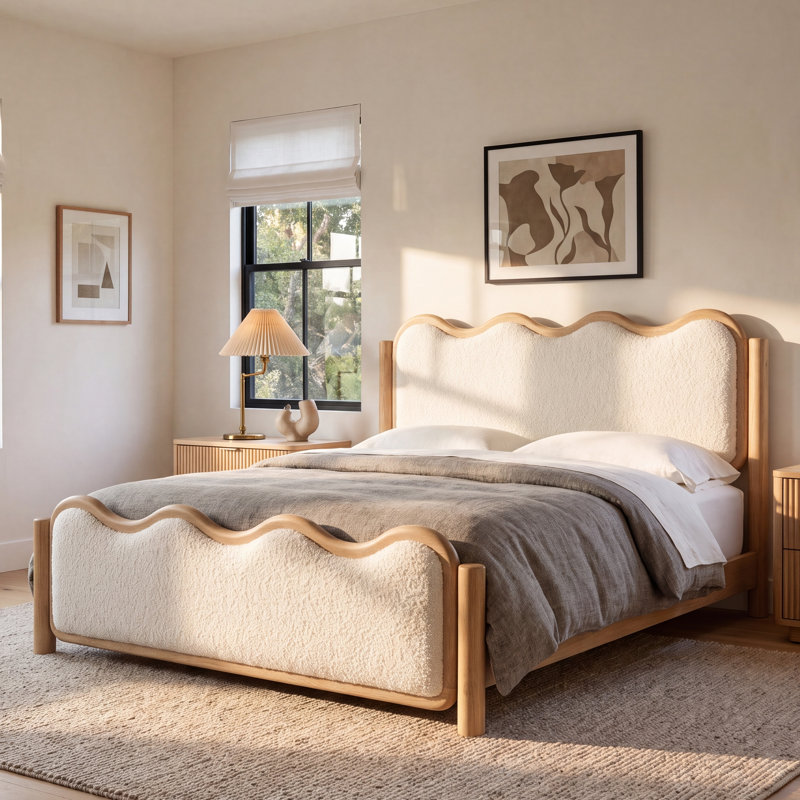 Shirleen Upholstered Platform Bed, Queen