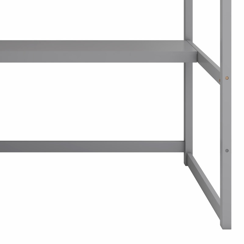 Lit mezzanine avec bureau et tablettes, Gris