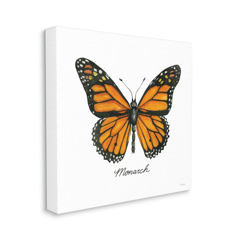 Monarch Butterfly Wildlife Design Canvas Art with Wooden Frame
