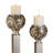 15" and 19" Polyresin "Vine" Candleholder, Silver finish (Set of 2)