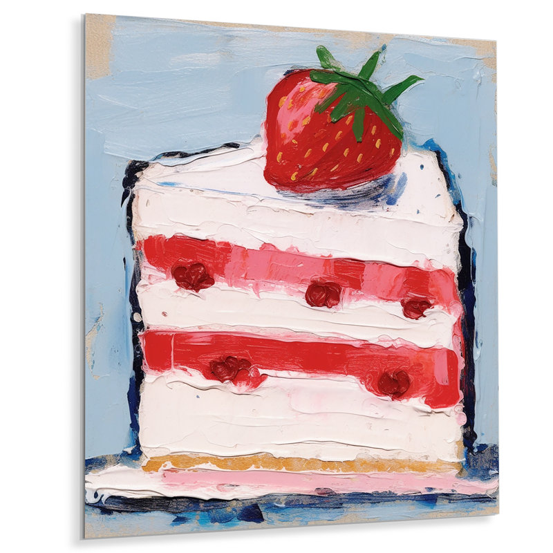 Strawberry Cake, reproduction d'art alimentaire, Métal métal, H 44 po x l 34 po x P 1,5 po