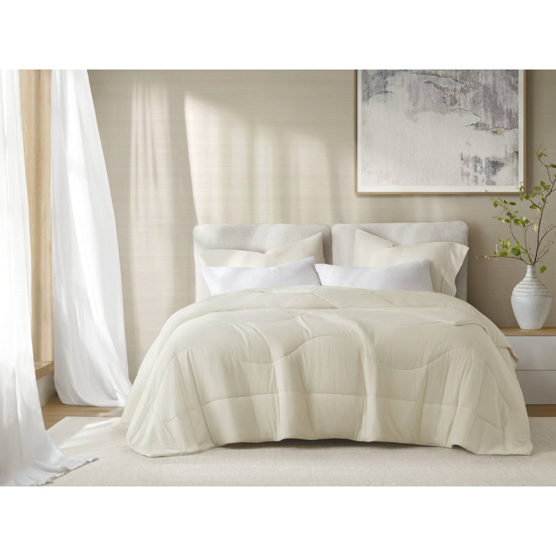 Cooling Tencel Bedding Set, Reversible King Comforter, Ivory