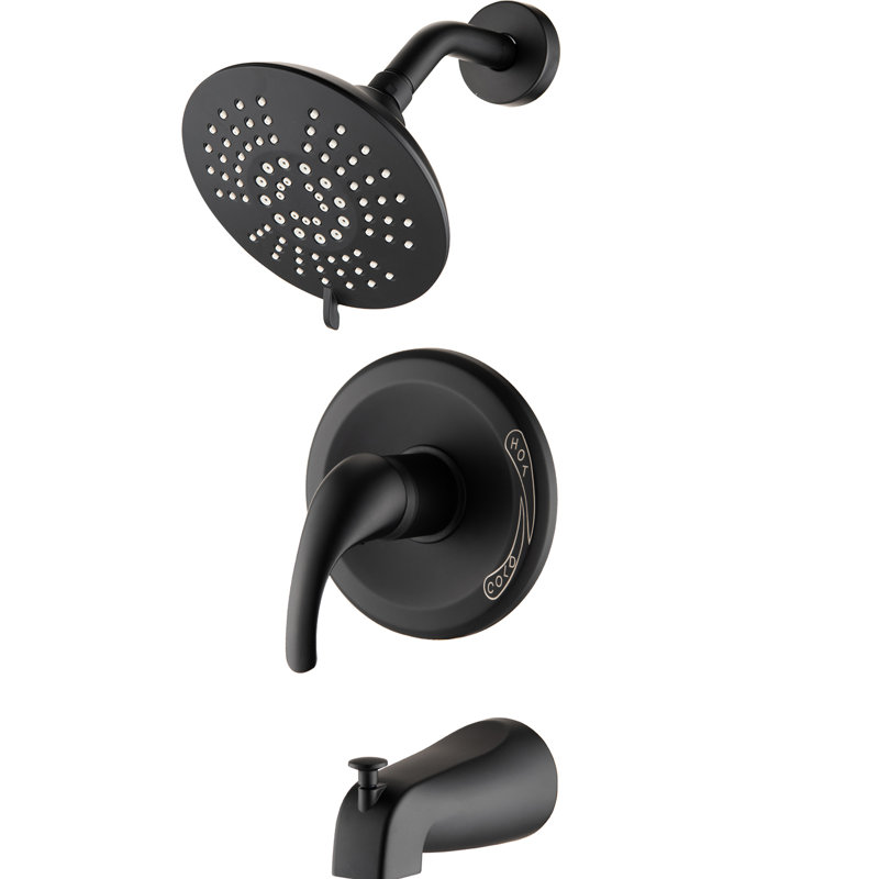 Robinet de douche avec finition noir mat et 5 jets