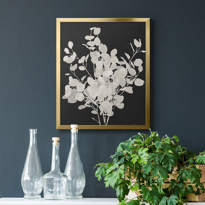 Misty Branches II, toile encadrée de qualité supérieure - prête à être accrochée, Or, H 24 po x l 20 po