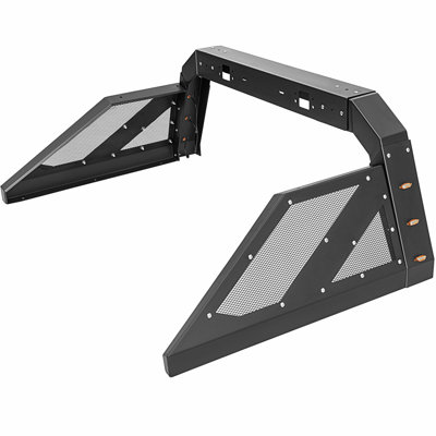 Truck Roll Bar Chase Rack Adjustable with 6 Amber Auxiliary Side Marker Lamps, Universal Fit for Pickup Trucks