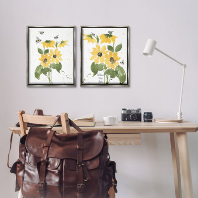 «Follow the Sun Flowers», ensemble de 2 toiles flottantes encadrées par Lucille Price