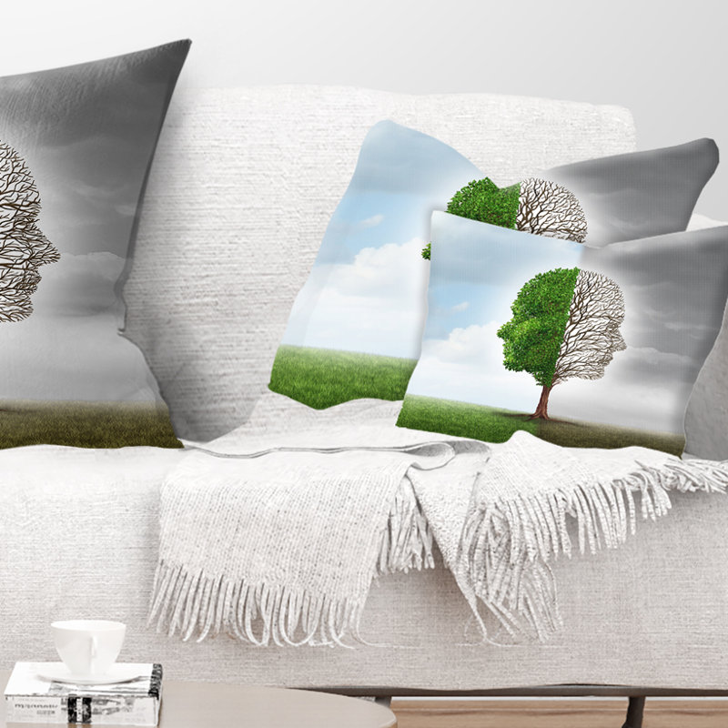 Human Emotion - Abstract Printed Throw Pillow