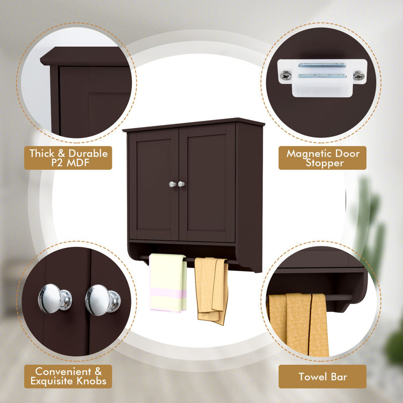 Artimon Wall Bathroom Cabinet, Brown