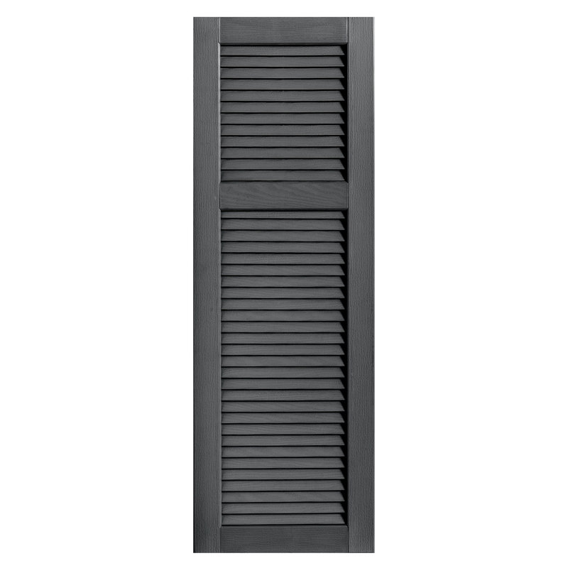 Paire de volets à persienne droite, 55 po, 16 po, Gris