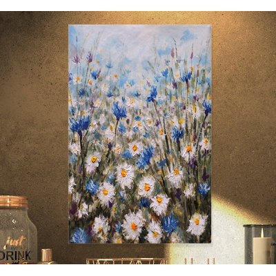 Glade of Cornflowers and Daisies - impression sur toile tendue