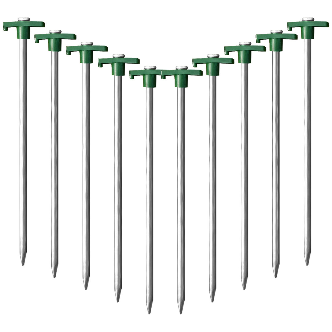 Amaira Galvanized Metal Tent Pegs Stake Non-Rust Camping Family Tent Accessory Arlmont & Co. 