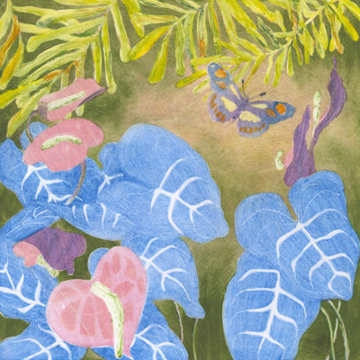 Tropical Monotype VI by Carolyn Roth - Wrapped Canvas Painting