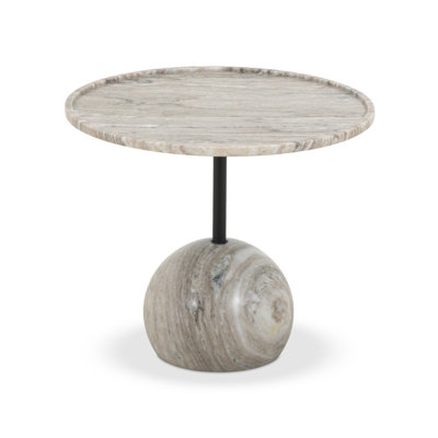 Viola End Table- 22"-Antique White Marble