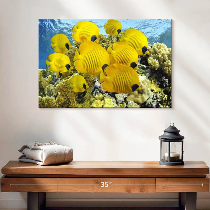 Crowle - poisson jaune, H 16 po x l 24 po