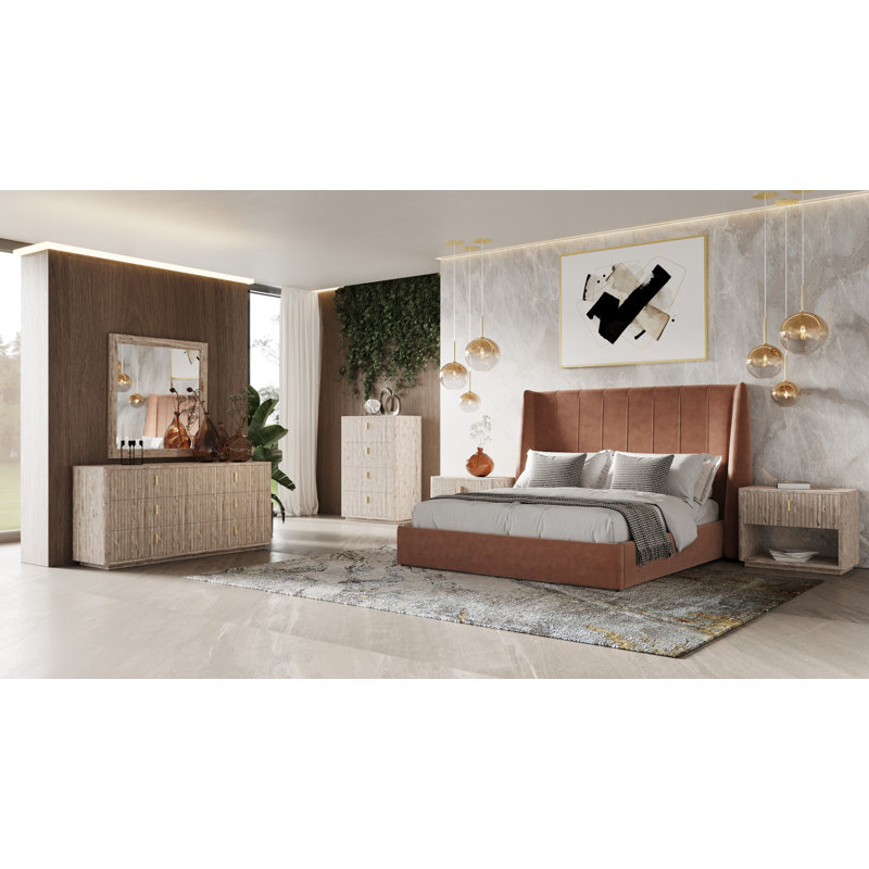 Bayldon Faux Travertine Mirror