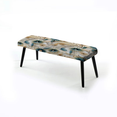Banc rembourré floral noir Truong