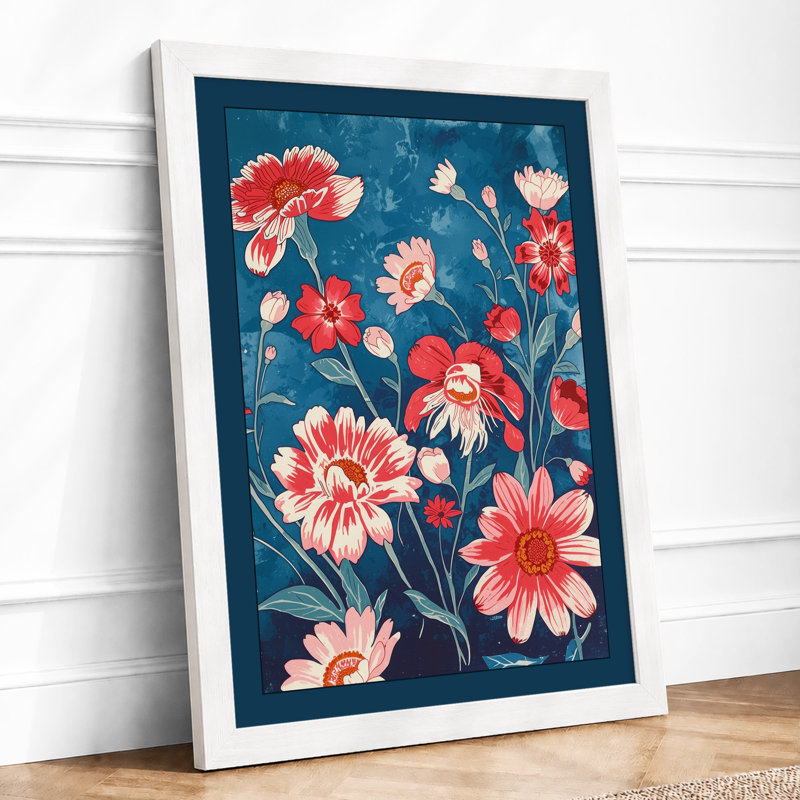 Garden of Gerberas Botanical - Framed Print, A3 - 42.0 x 29.7 cm, White
