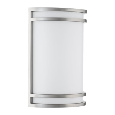 East Grove Home Builder Essentials Heritage Collection 10in LED Outdoor Wall Cylinder 5-CCT Selectable Colour Temperature 18W 1,100 Lumens in Brushed Nickel Finish with Wateproof Clear UV Rated Acrylic