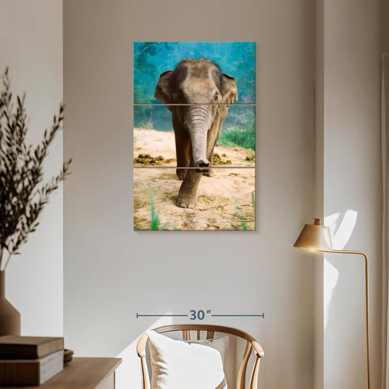 Brampt Curious Baby Elephant, 57" H x 36" W