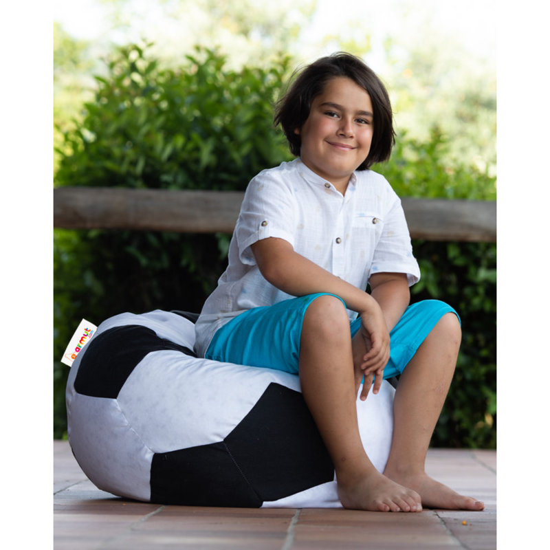 Fauteuil à billes Modern Garden, noir et blanc, 27,6 po x 27,6 po x 17,7 po | 100% polyester imperméable, 100% mousse de styromousse originale | Capacité de poids maximale: 440 lb | Parfait pour les enfants et les espaces de divertissement, fermeture à glissière cachée