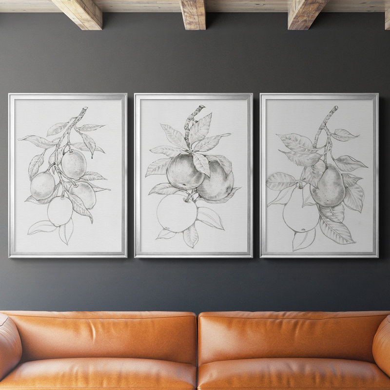 Branche de fruitier I, toile encadrée de qualité supérieure - prête à être accrochée, H 24,5 po x l 37 po x P 2,5 po