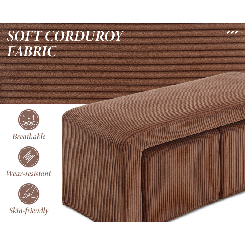 Faux Fur Upholstered Bench, Brown