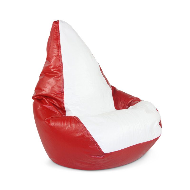 Faux Leather Classic Bean Bag, Red Faux Leather