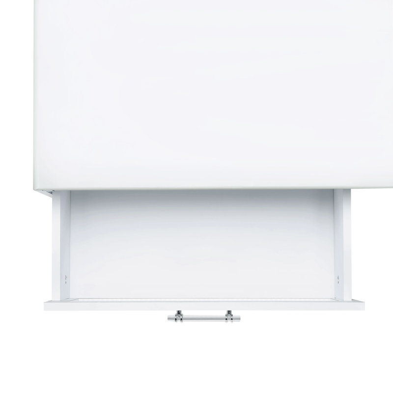 Leominster End Table with LED and Battery Pack in Glossy White